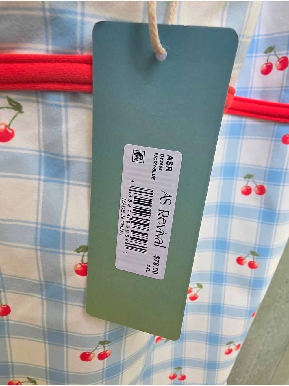 As Revival Roomper Dress With Cherry Prints NWT #DR1 - Picture 5 of 16